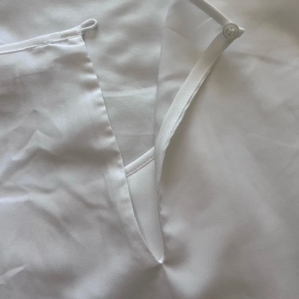 Michael Kors White Pleated Tank Top